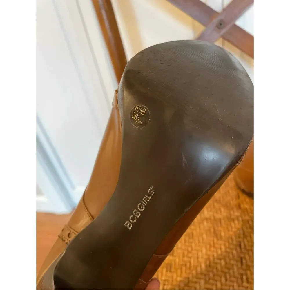 Bcbg girls leather heeled booties size 6.5